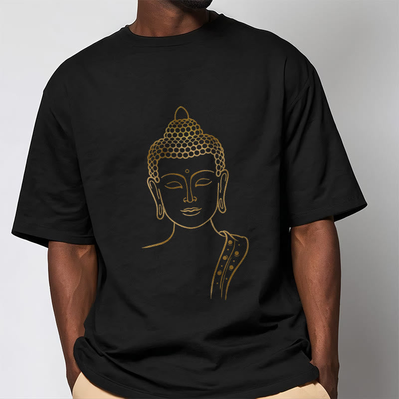Nimara Ritual Golden Buddha In Deep Meditation Tee T-shirt