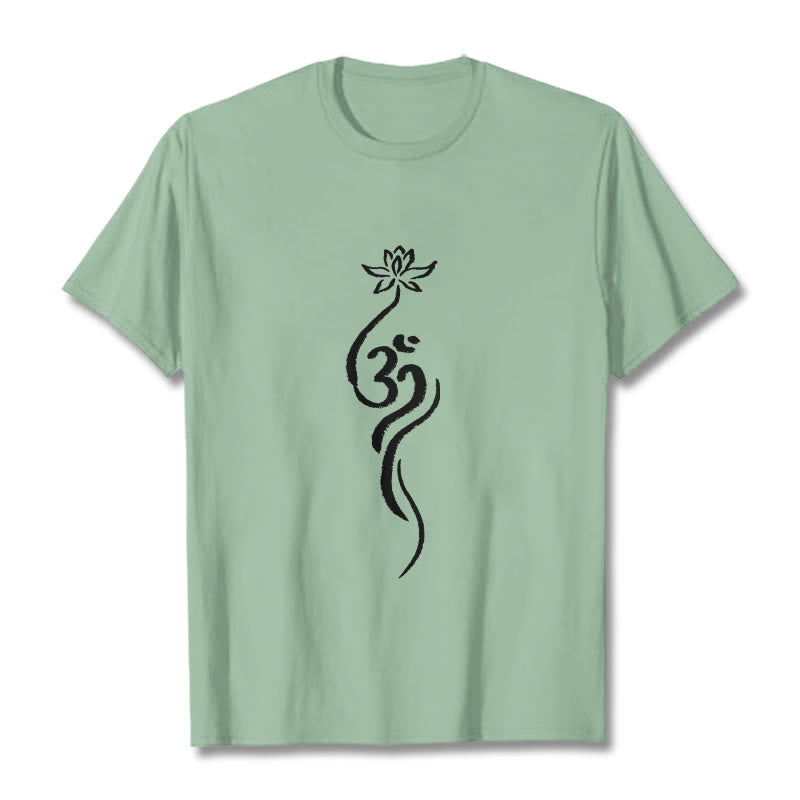 Nimara Ritual Lotus Flower Om Design Tee T-shirt