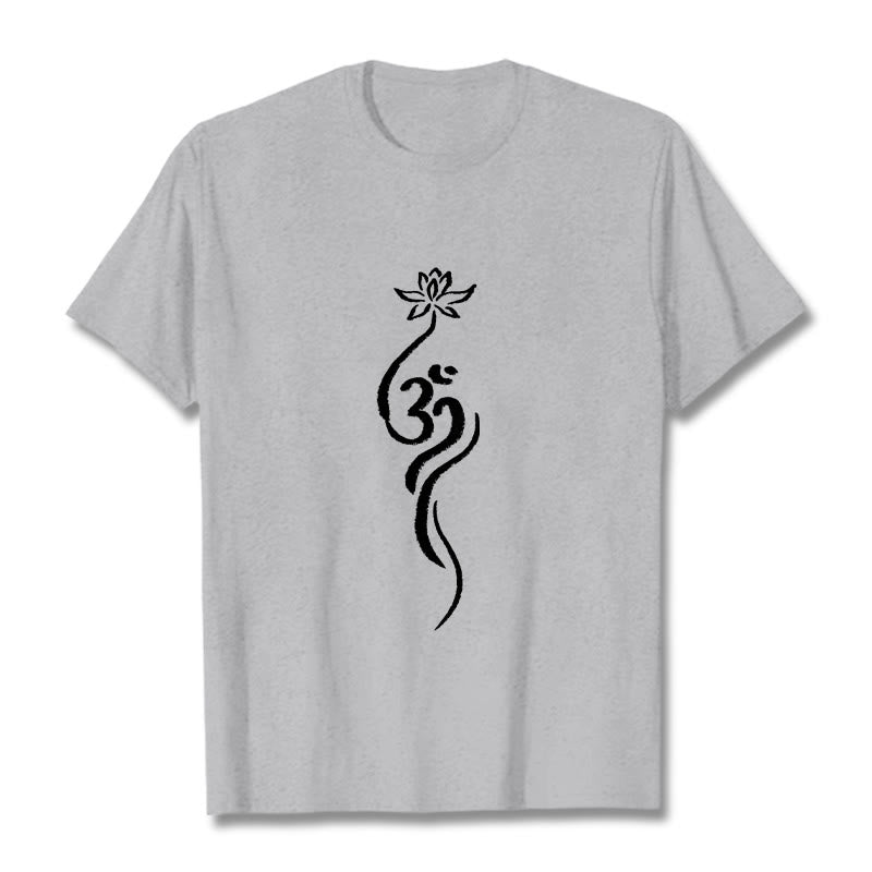 Nimara Ritual Lotus Flower Om Design Tee T-shirt