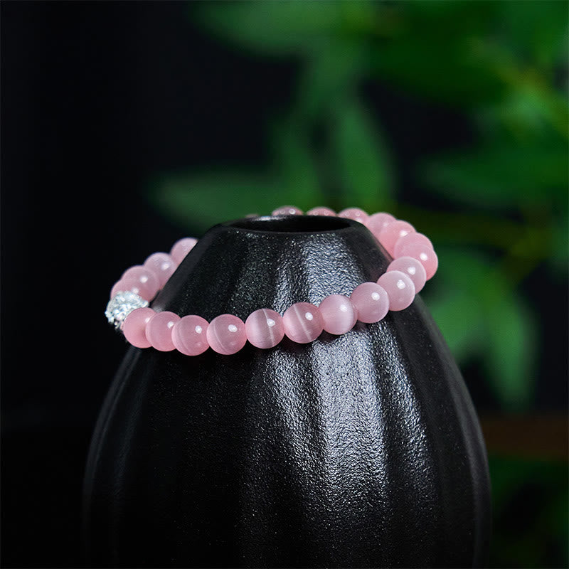 Nimara Ritual Natural Cat's Eye Beads 990 Sterling Silver Pixiu Positive Bracelet