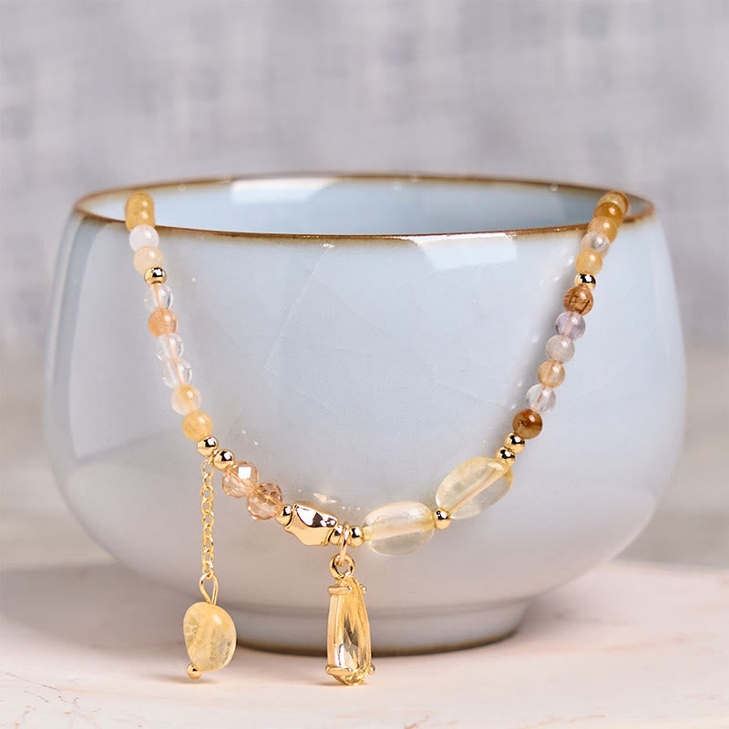 Nimara Ritual Natural Citrine Beads Pleasure Multi Layer Bracelet