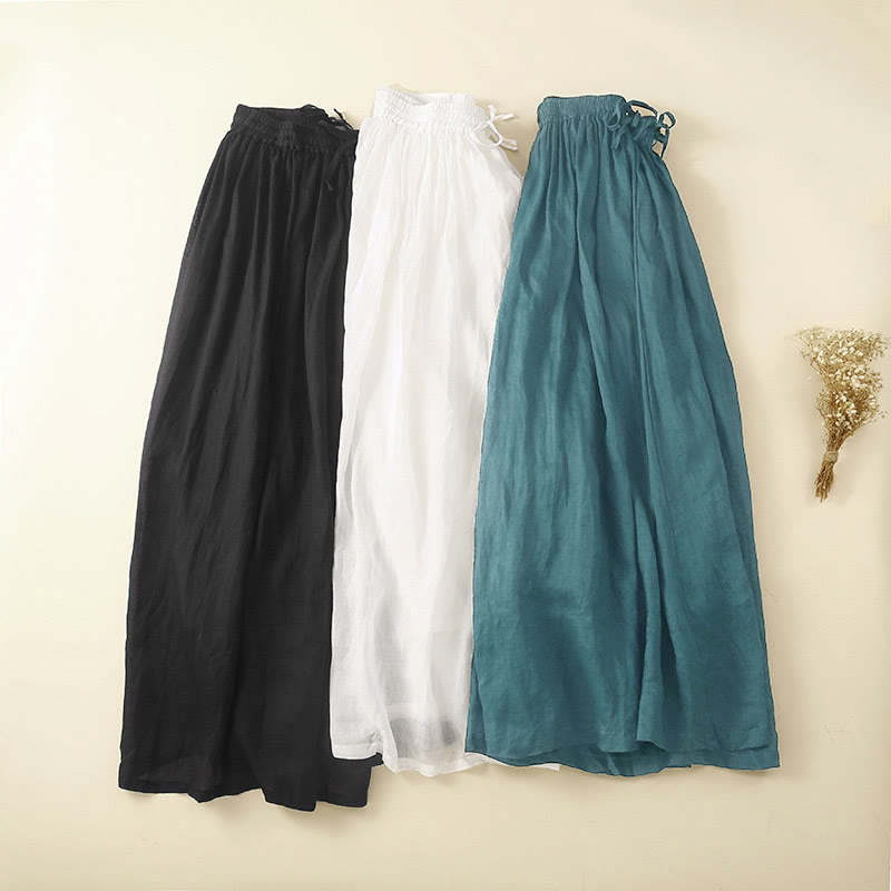 Nimara Ritual Plain Lace Up Elastic Waist Women's Skirt With Pockets