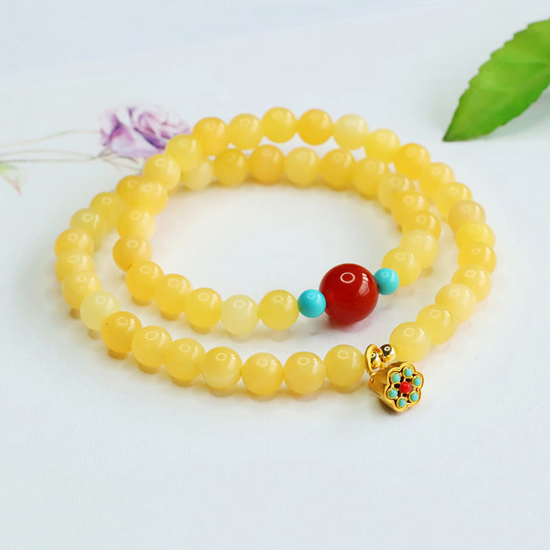 Nimara Ritual Topaz Red Agate Bead Fortune Bracelet