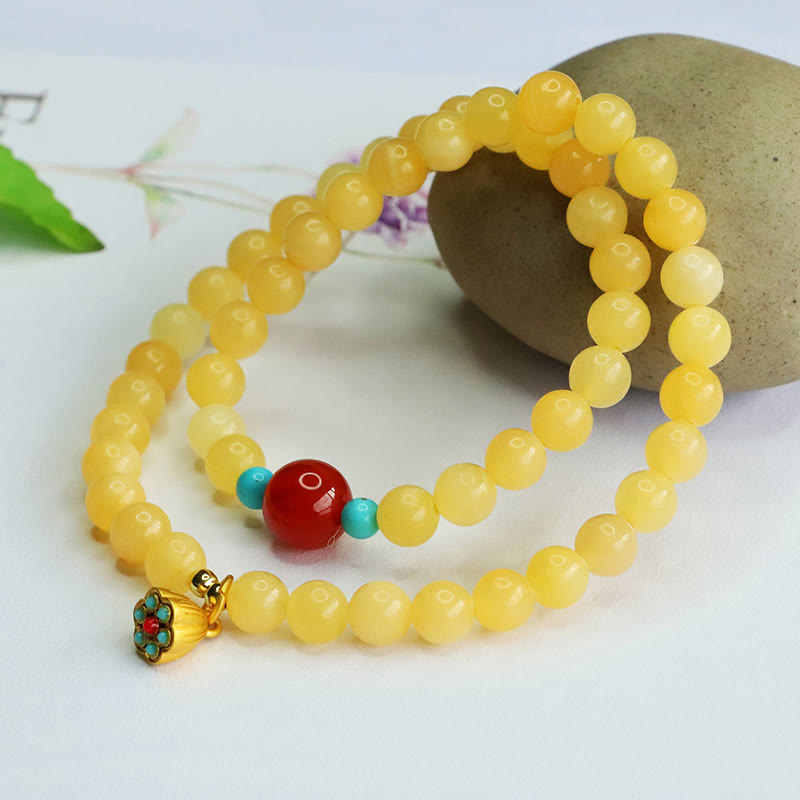 Nimara Ritual Topaz Red Agate Bead Fortune Bracelet