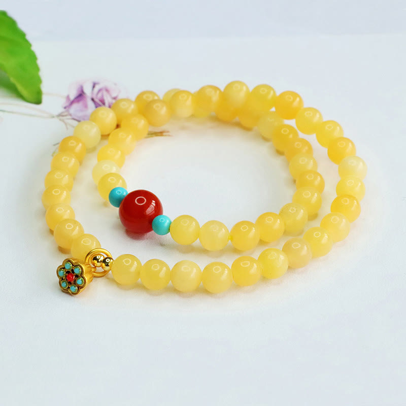 Nimara Ritual Topaz Red Agate Bead Fortune Bracelet