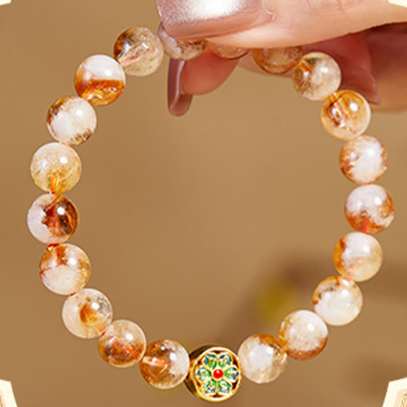 Nimara Ritual 999 Sterling Silver Citrine Om Mani Padme Hum Protection Bracelet