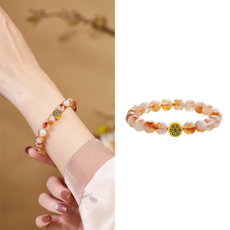 Nimara Ritual 999 Sterling Silver Citrine Om Mani Padme Hum Protection Bracelet