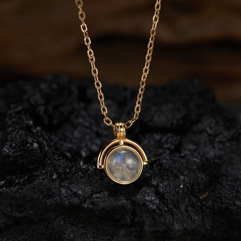 Nimara Ritual Red Agate Tiger Eye Aquamarine Moonstone 925 Sterling Silver Confidence Necklace Pendant