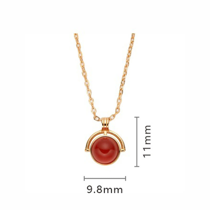 Nimara Ritual Red Agate Tiger Eye Aquamarine Moonstone 925 Sterling Silver Confidence Necklace Pendant