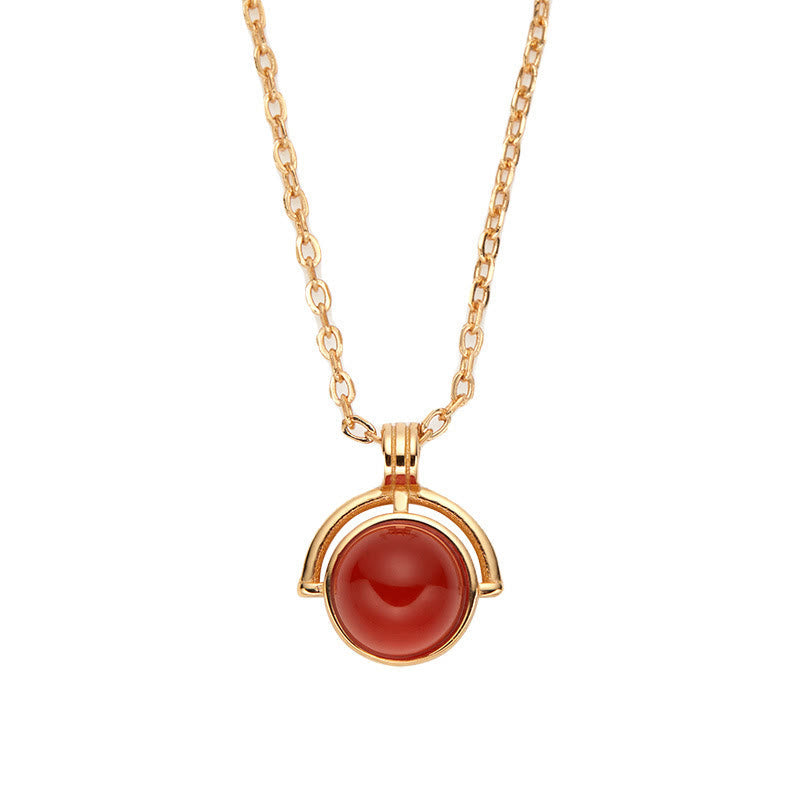 Nimara Ritual Red Agate Tiger Eye Aquamarine Moonstone 925 Sterling Silver Confidence Necklace Pendant