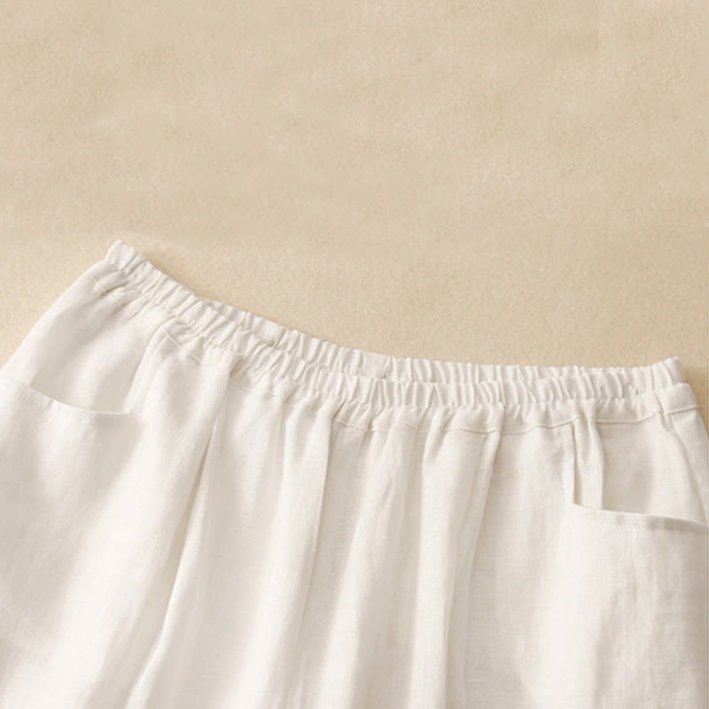 Nimara Ritual Summer Commute Pure Color Women's Ankle-Length Pants With Pockets