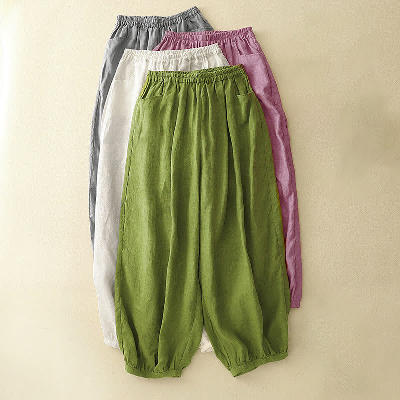 Nimara Ritual Summer Commute Pure Color Women's Ankle-Length Pants With Pockets