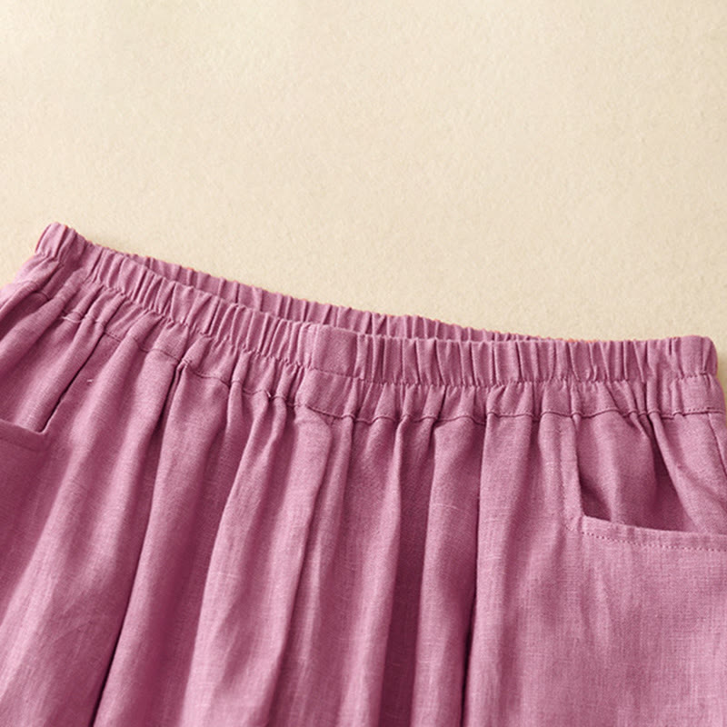 Nimara Ritual Summer Commute Pure Color Women's Ankle-Length Pants With Pockets