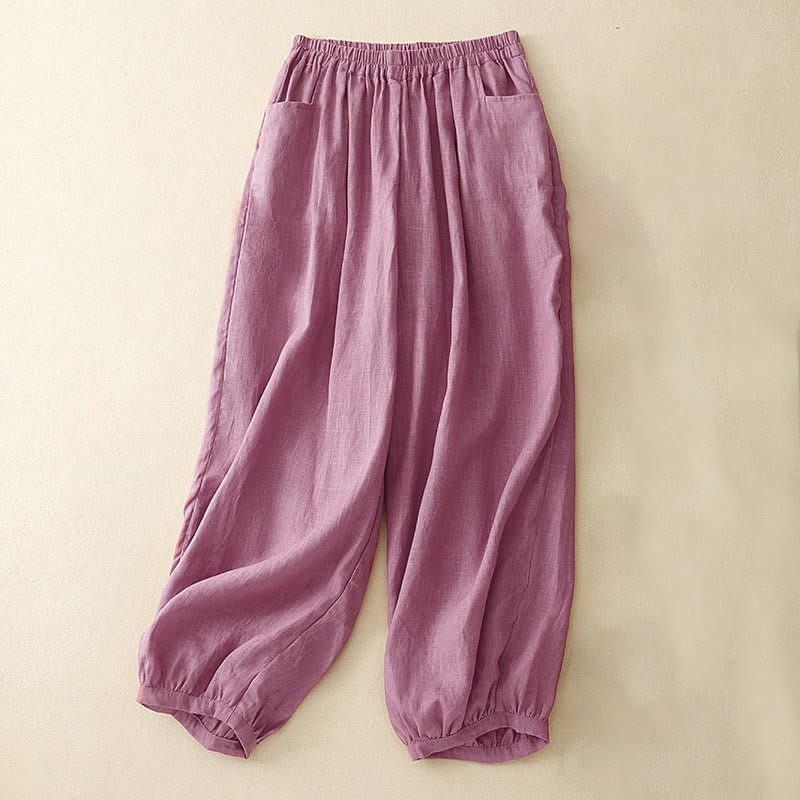 Nimara Ritual Summer Commute Pure Color Women's Ankle-Length Pants With Pockets