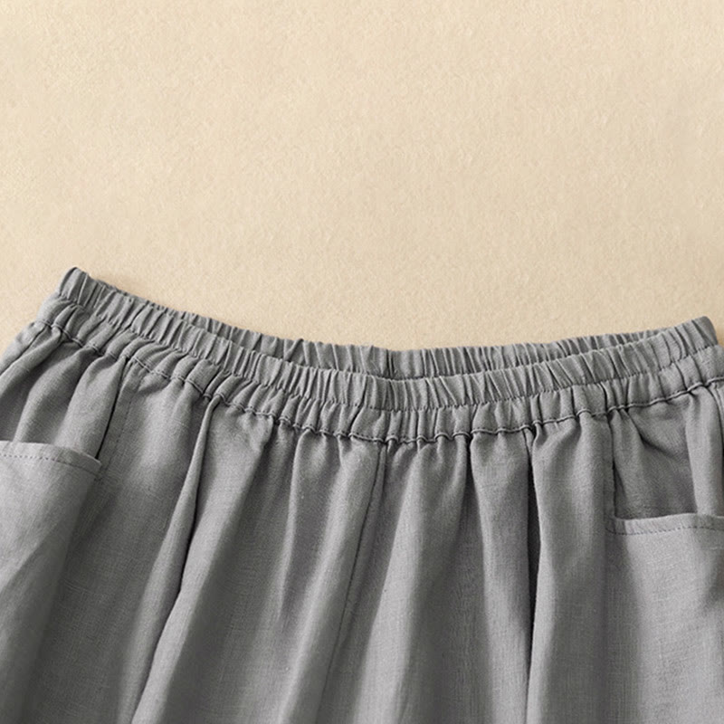 Nimara Ritual Summer Commute Pure Color Women's Ankle-Length Pants With Pockets