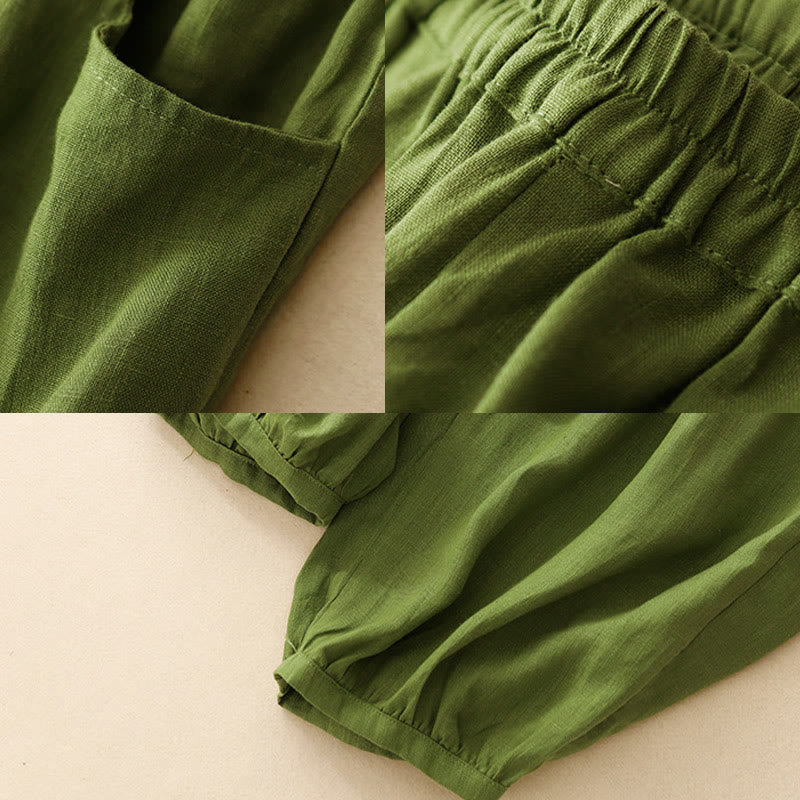 Nimara Ritual Summer Commute Pure Color Women's Ankle-Length Pants With Pockets