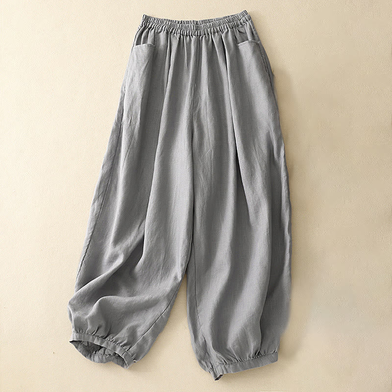 Nimara Ritual Summer Commute Pure Color Women's Ankle-Length Pants With Pockets