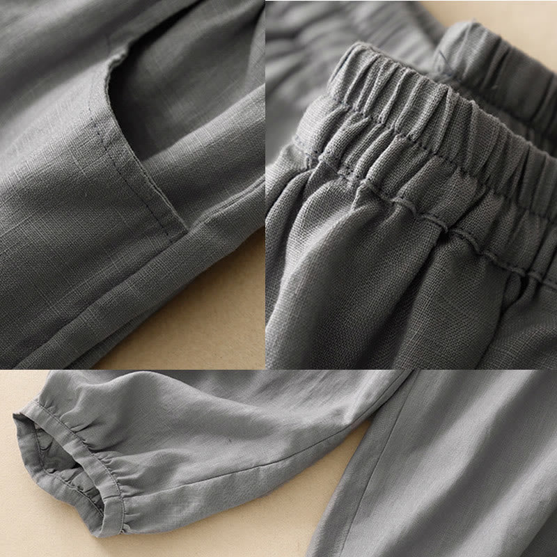 Nimara Ritual Summer Commute Pure Color Women's Ankle-Length Pants With Pockets