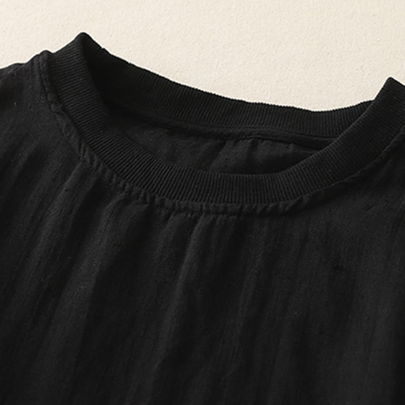 Nimara Ritual Plain Threaded Crew Neck Design Women's Polyester Short Sleeves Shirt