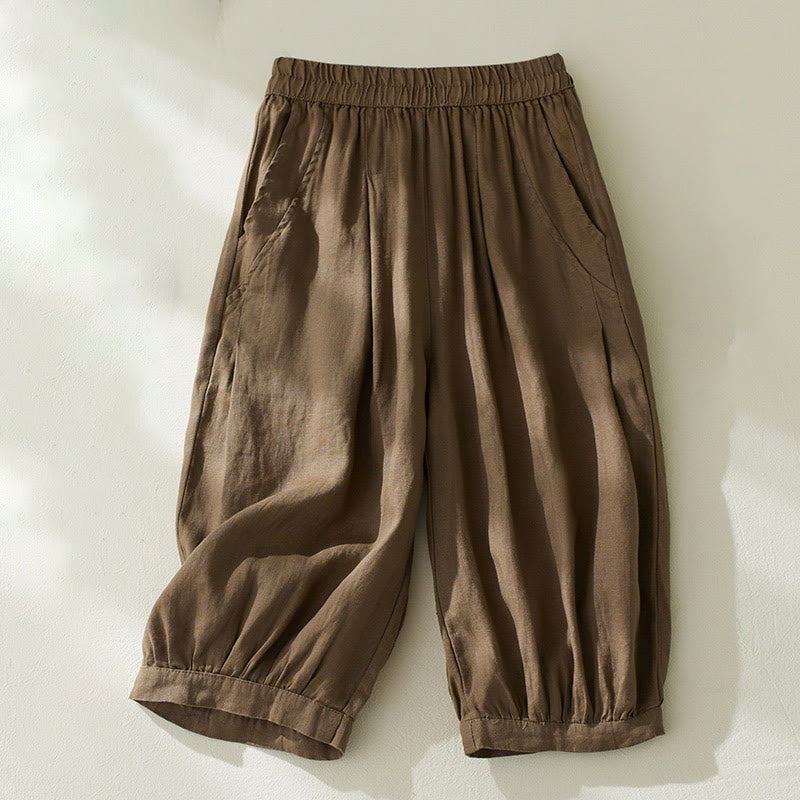 Nimara Ritual Commute Pure Color High Waist Women's Harem Pants With Pockets