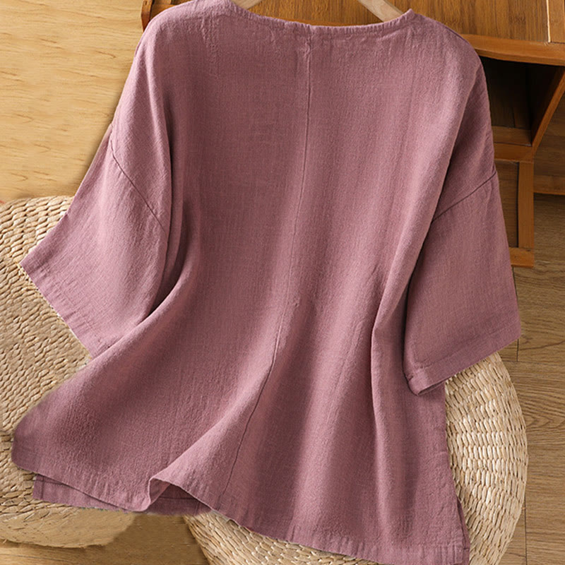 Nimara Ritual Casual Summer Plain Crew Neck Women's Short Sleeve T-Shirt