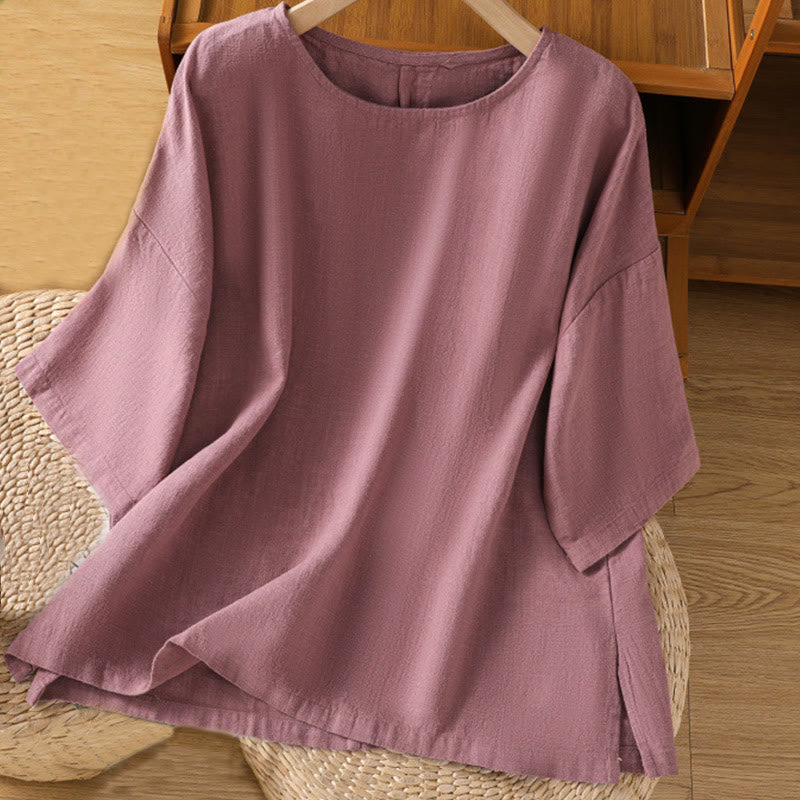 Nimara Ritual Casual Summer Plain Crew Neck Women's Short Sleeve T-Shirt