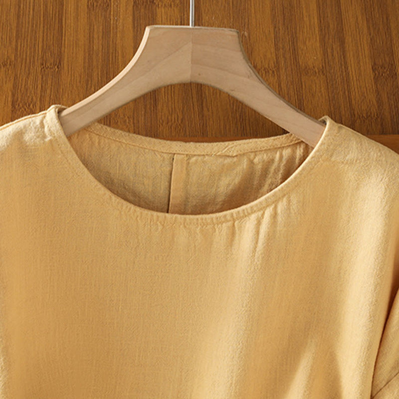 Nimara Ritual Casual Summer Plain Crew Neck Women's Short Sleeve T-Shirt