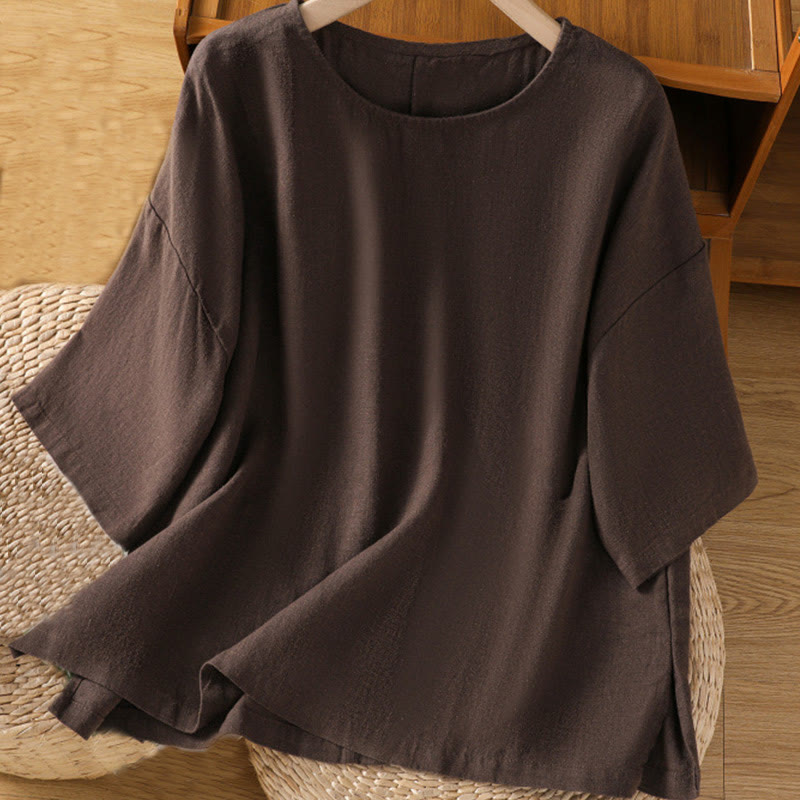 Nimara Ritual Casual Summer Plain Crew Neck Women's Short Sleeve T-Shirt