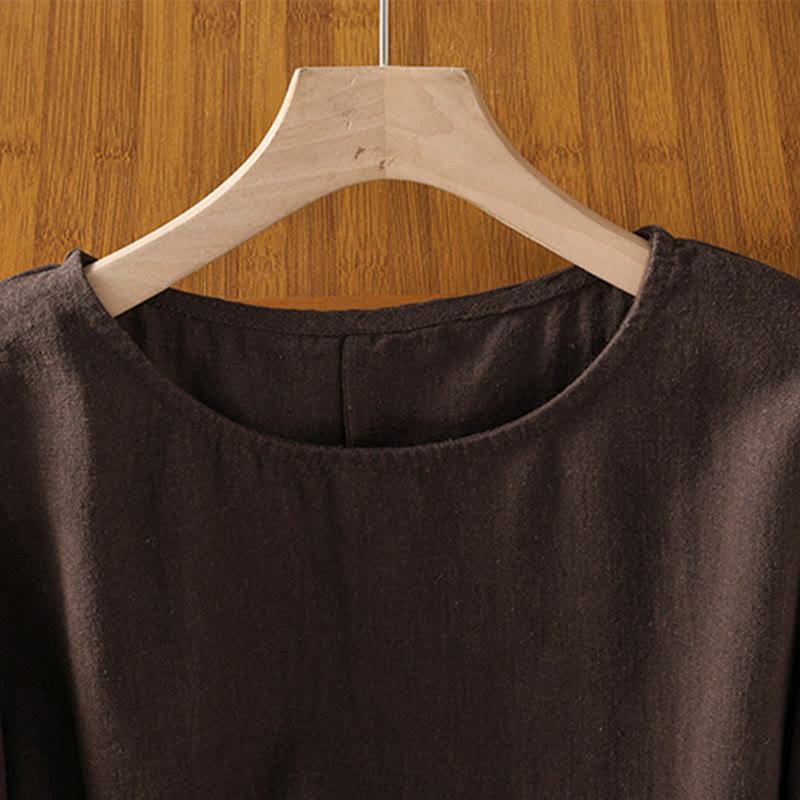 Nimara Ritual Casual Summer Plain Crew Neck Women's Short Sleeve T-Shirt