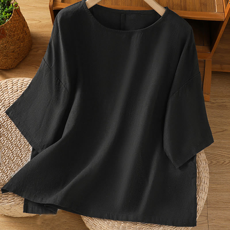Nimara Ritual Casual Summer Plain Crew Neck Women's Short Sleeve T-Shirt