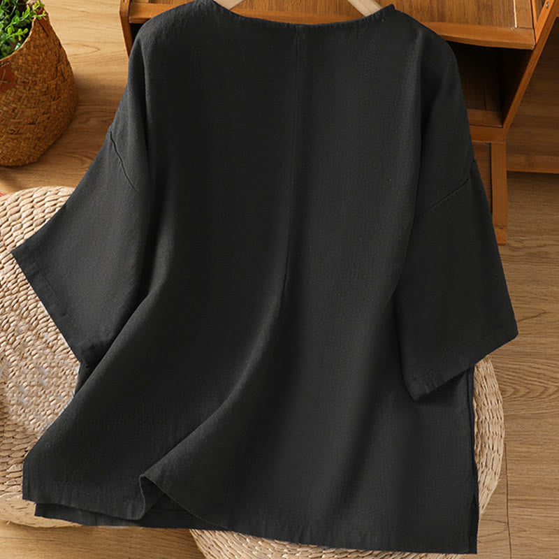 Nimara Ritual Casual Summer Plain Crew Neck Women's Short Sleeve T-Shirt