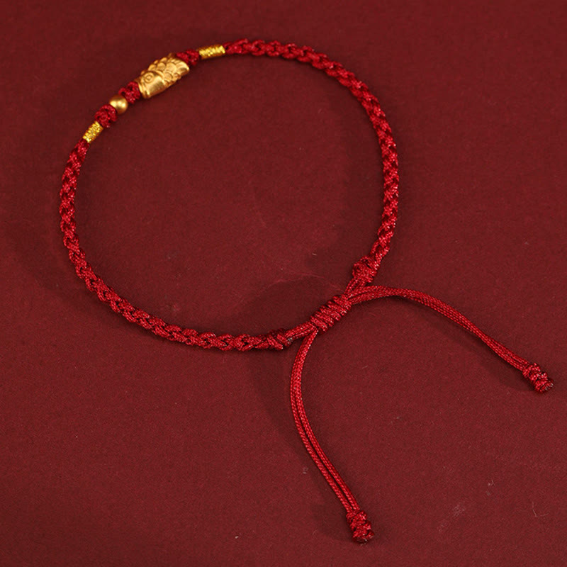 Nimara Ritual 999 Gold Luck Protection Koi Fish Handmade Braided String Bracelet