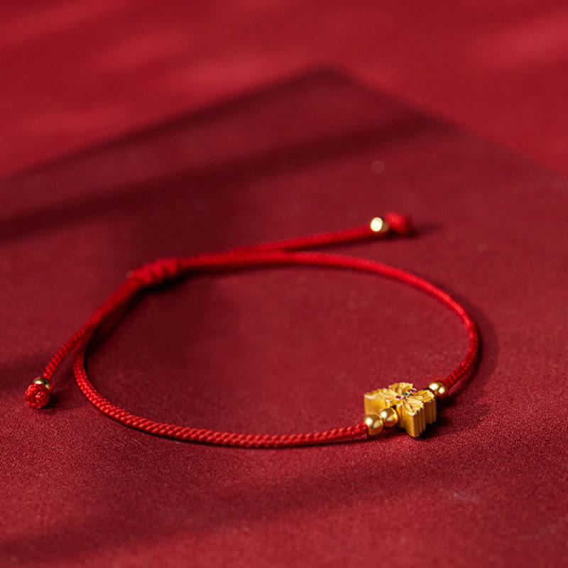 Nimara Ritual 999 Sterling Silver Butterfly Red String Strength Bracelet