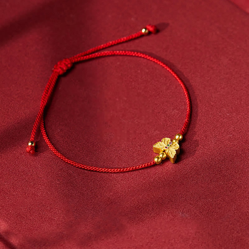 Nimara Ritual 999 Sterling Silver Butterfly Red String Strength Bracelet
