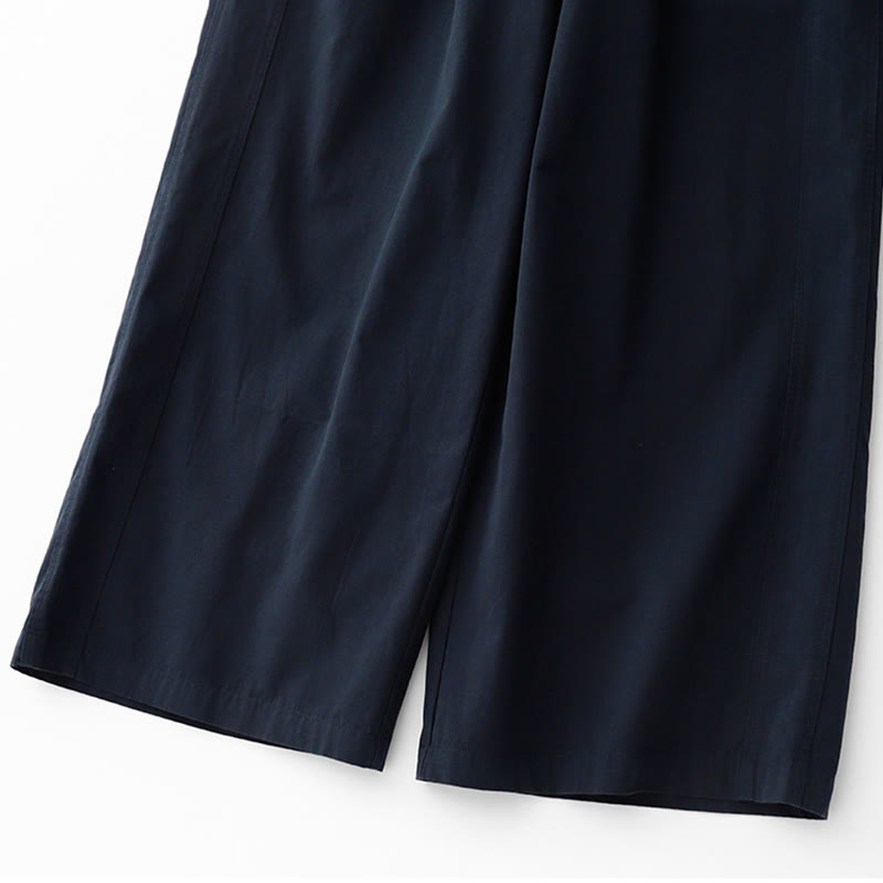 Nimara Ritual Spring Commute Solid Color High Waist Women's Wide Leg Cotton Linen Pants With Pockets