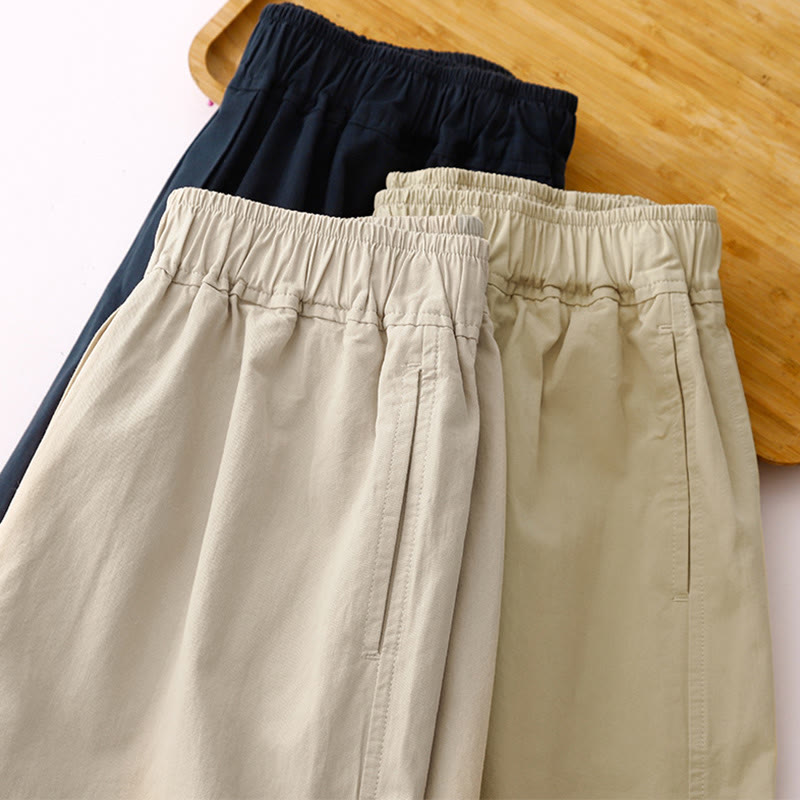 Nimara Ritual Spring Commute Solid Color High Waist Women's Wide Leg Cotton Linen Pants With Pockets