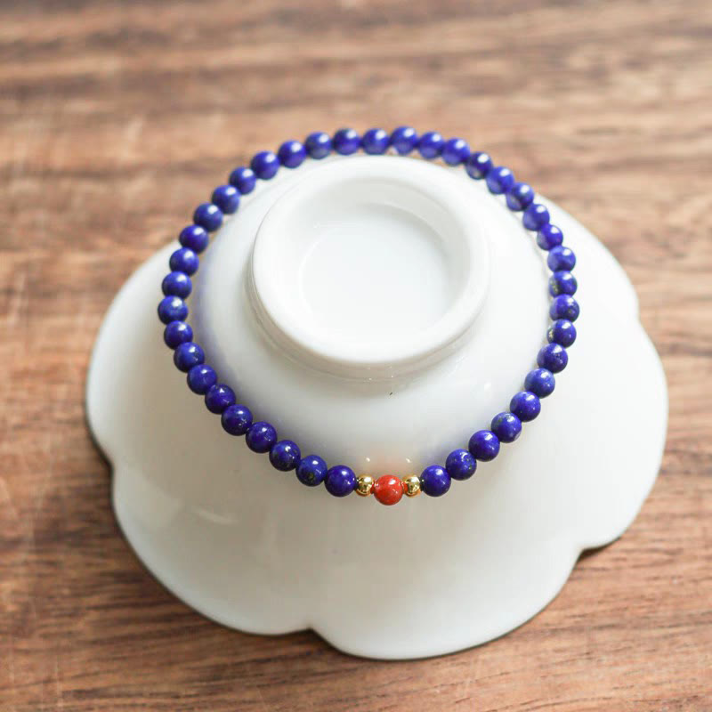 Nimara Ritual Small Lazurite Cinnabar Ultra-thin Beads Positive Bracelet