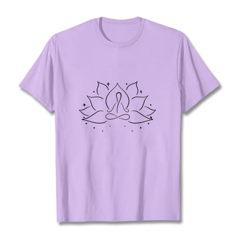 Nimara Ritual Lotus Flower Meditative Yoga Pose Design Tee T-shirt