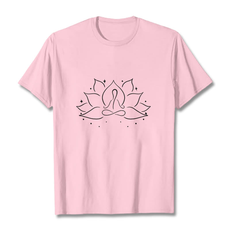 Nimara Ritual Lotus Flower Meditative Yoga Pose Design Tee T-shirt