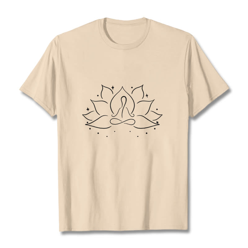 Nimara Ritual Lotus Flower Meditative Yoga Pose Design Tee T-shirt