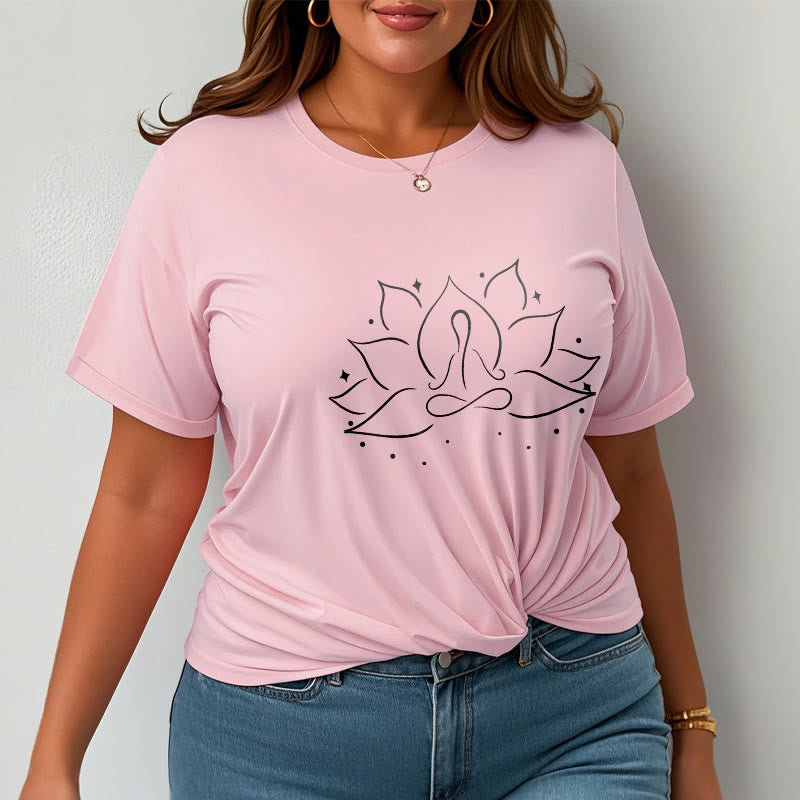 Nimara Ritual Lotus Flower Meditative Yoga Pose Design Tee T-shirt