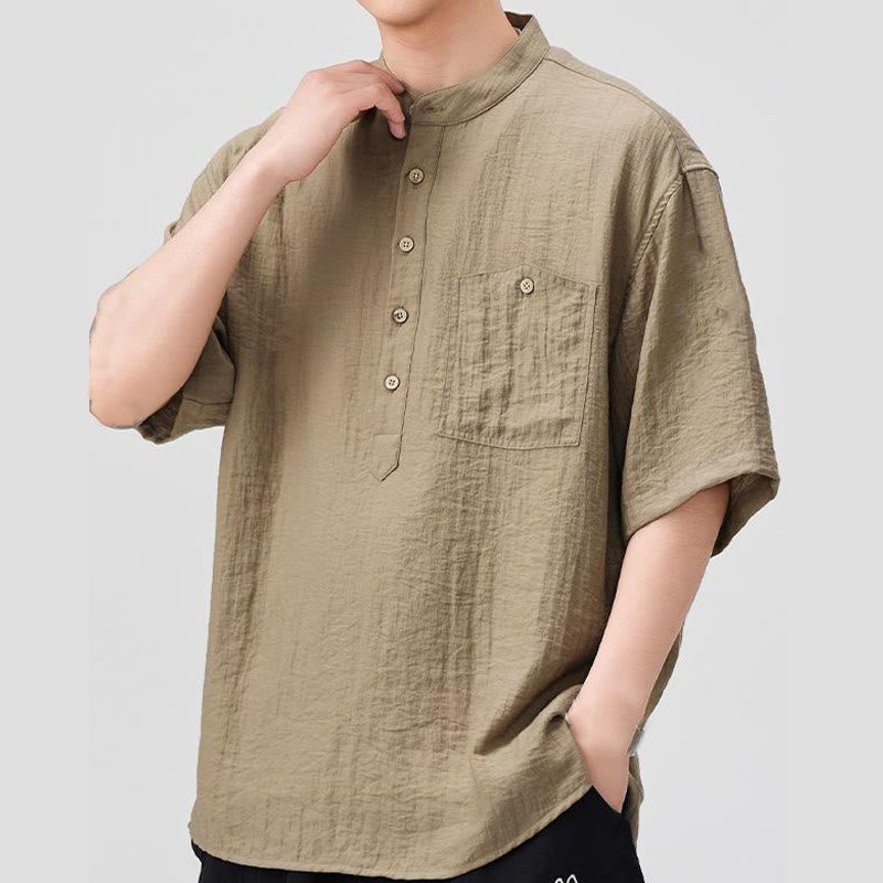 Nimara Ritual Summer Plain Half Buttons Design Men's Half Sleeve Shirt