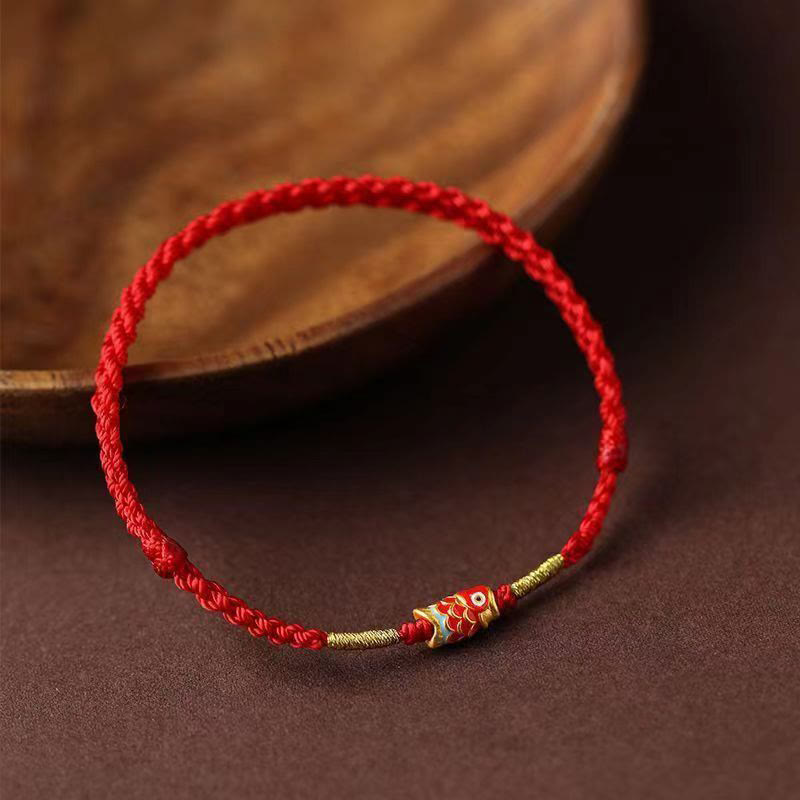 Nimara Ritual Koi Fish Handmade Braided Red String Bracelet
