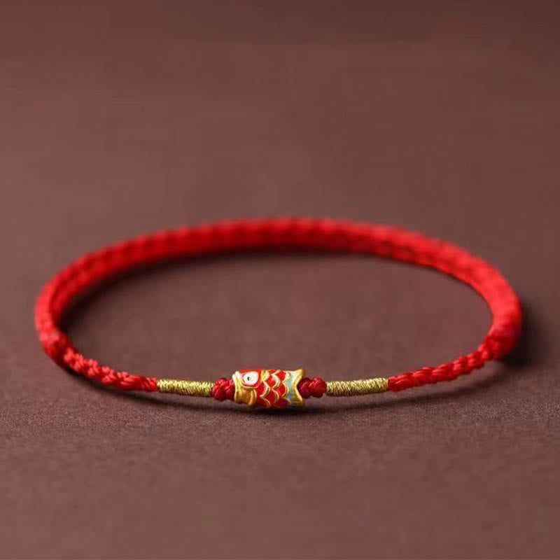 Nimara Ritual Koi Fish Handmade Braided Red String Bracelet