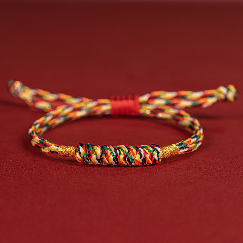 Nimara Ritual Handmade Braided Red String Happy Knot Flat Knot Colorful Rope Bracelet