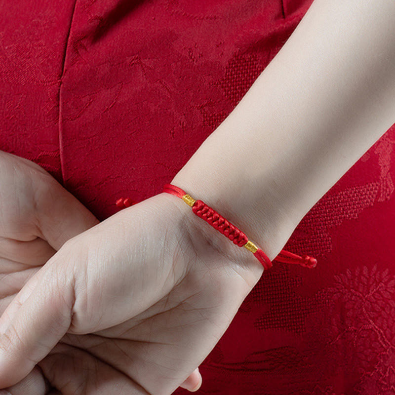 Nimara Ritual Handmade Braided Red String Happy Knot Flat Knot Colorful Rope Bracelet