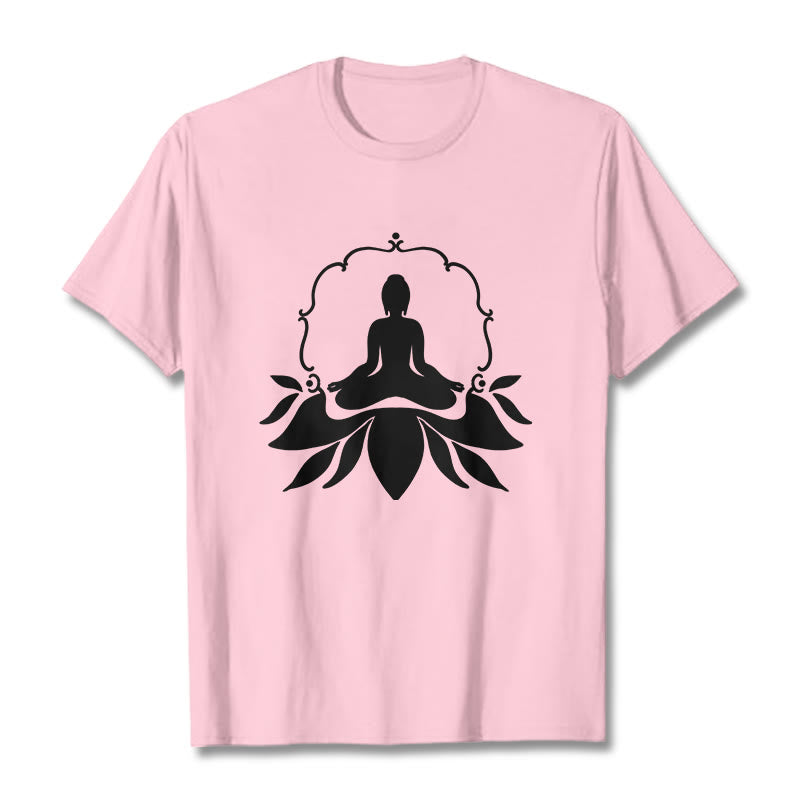 Nimara Ritual Meditating Buddha Seated on Grass Tee T-shirt