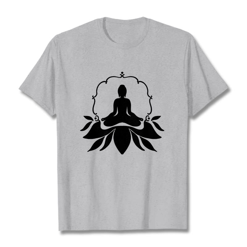 Nimara Ritual Meditating Buddha Seated on Grass Tee T-shirt