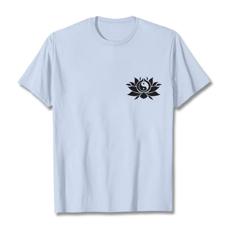 Nimara Ritual Yin Yang Lotus Flower Design Tee T-shirt