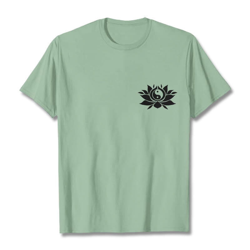 Nimara Ritual Yin Yang Lotus Flower Design Tee T-shirt
